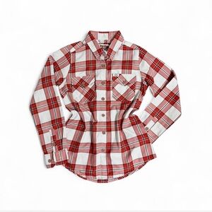 Dixxon Flannel Shirt Form And Function Womens S Red Plaid Long Sleeve Button Up